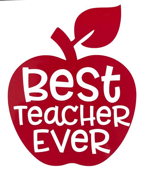 Teacher Vinyl Decal Teacher Apple Decal Best Teacher Ever Etsy