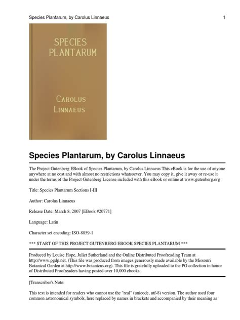 Species Plantarum Pdf Biological Nomenclature Botanical Nomenclature