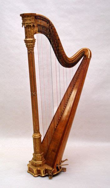 Erard Gothic Concert Harp Maple And Gold Harp Old Musical
