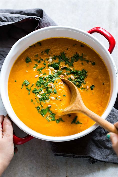 Destined for every picnic you're ever invited to from now on. Thai Ginger Carrot Soup (Pressure Cooker Recipe, Vegan ...