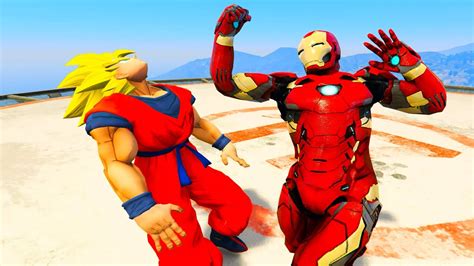 Goku Vs Iron Man Epic Battle Show Down Gta5 Goku Ironman Epicbattle