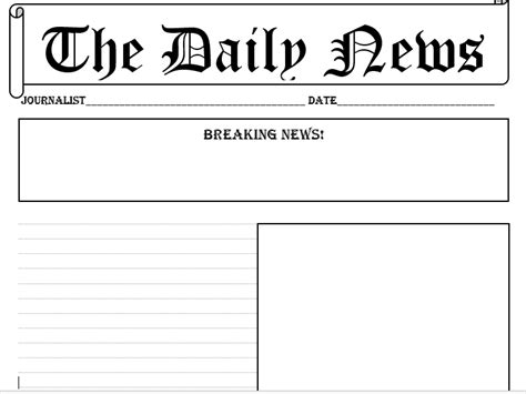 Newspaper Article Template Teaching Resources