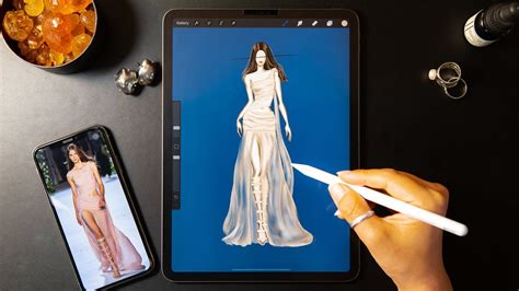 Procreate Digital Fashion Illustration Tutorial Chiffon Dress On Ipad