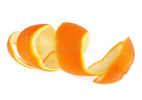 Spiral Orange Peel On White Background Stock Photo Image Of Isolated