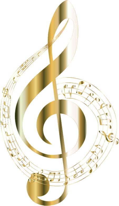 Clipart Gold Musical Notes Typography 2 No Background