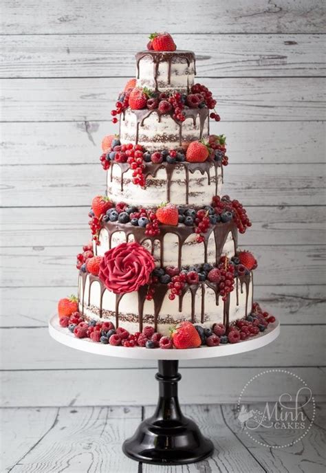 My sister sent me mary berry's ultimate cake book for my birthday this spring. "Lady in Red" naked Red Velvet drip wedding cake with red ...