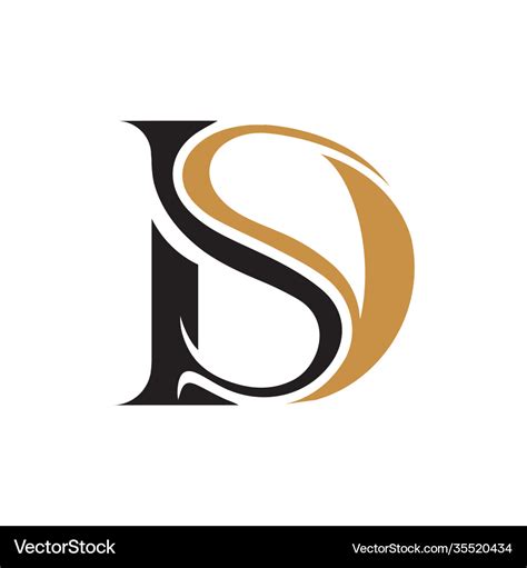 Initial Letter Ds Logo Or Sd Logo Design Vector Image
