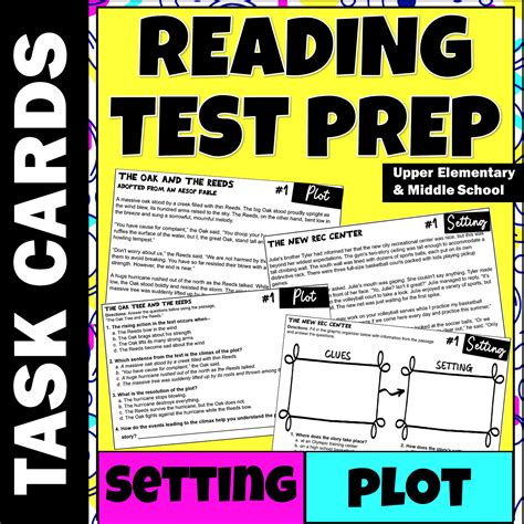 setting plot reading comprehension task cards test prep 3rd 6th classful