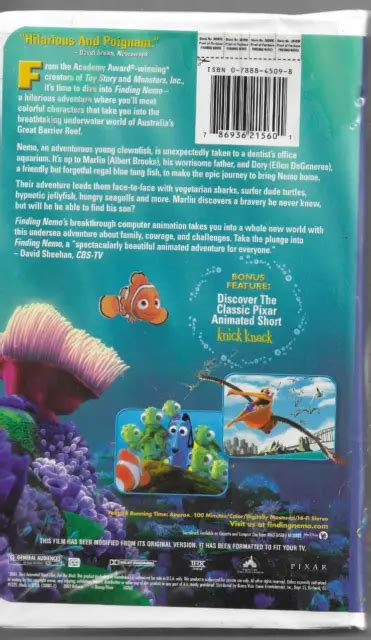 Finding Nemo Vhs Pixar Clamshell Vhs Video Tape Movie