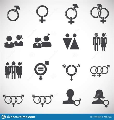 Gender Diversity Related Icons Set On Background For Graphic And Web Design Creative
