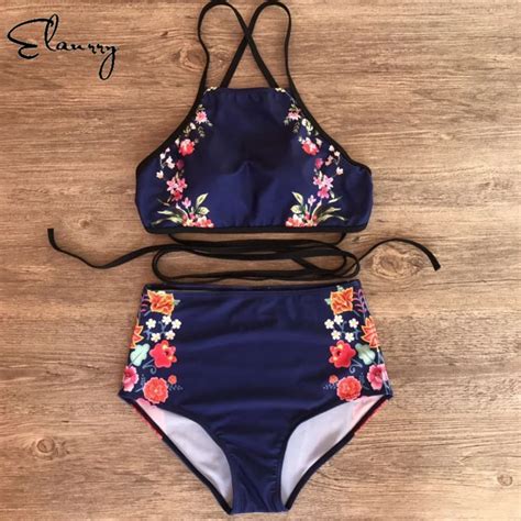 2017 Bikini Set Brazilian Sexy Push Up Swimwear Women Print Bikini High Waist Swimsuit Female