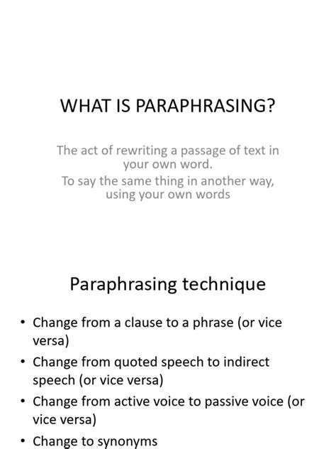 What Is Paraphrasing Pdf Subject Grammar Verb