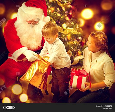 Santa Claus Giving Image And Photo Free Trial Bigstock