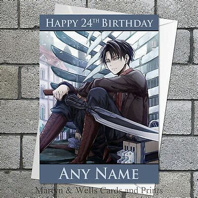 Check out our anime birthday cards selection for the very best in unique or custom, handmade pieces from our greeting cards shops. Attack on Titan / Levi personalised birthday card. 5x7 ...