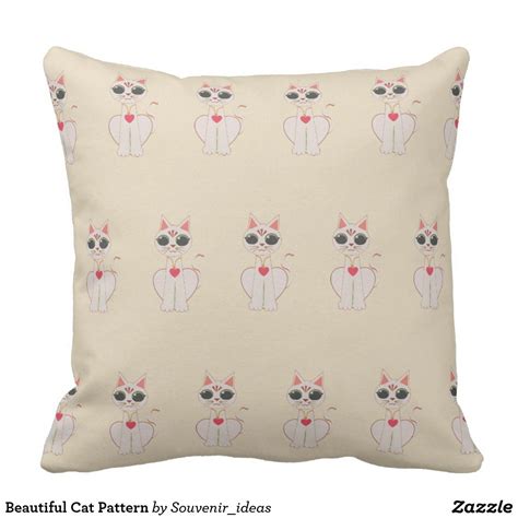 Beautiful Cat Pattern Elegant Throw Pillows Cute Pillows Patterned