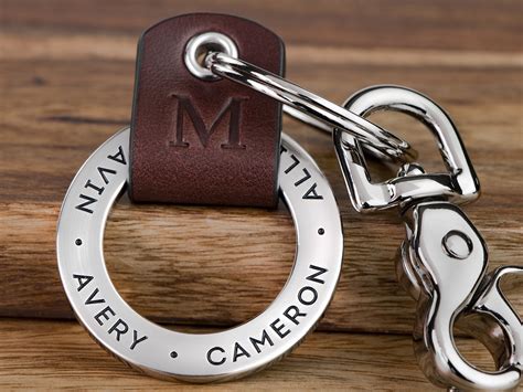 Maven Metals Leather Stamped Custom Engraved Keychain