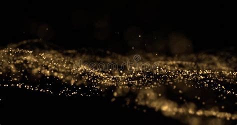 Gold Glitter Light Particles Splash Wave Golden Glittering Glow Sparks