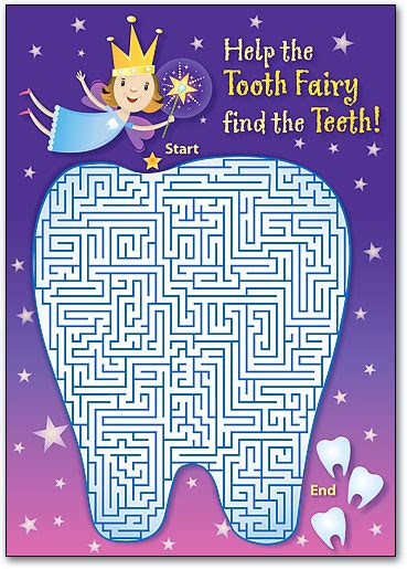 Tooth Fairy Maze Postcard Smartpractice Dental