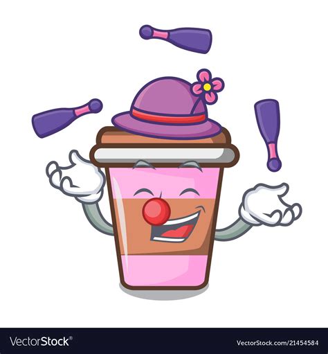 Juggling Coffee Cup Mascot Cartoon Royalty Free Vector Image