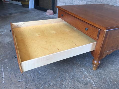 Ethan allen coffee tables, side tables, and console tables are built to last and designed for the. Ethan Allen Wooden Square Coffee Table With 2 Large Drawers