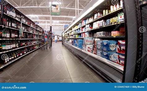 Walmart Supercenter Retail Store Interior Beer Area Editorial Stock