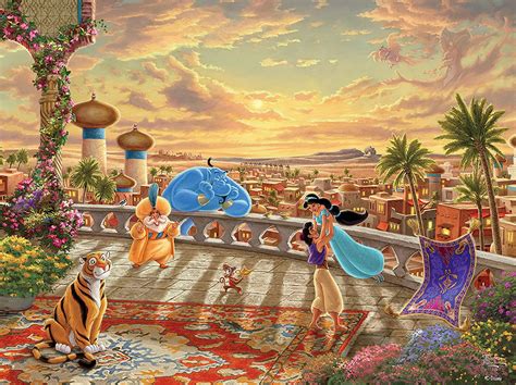 Ceaco Aladdin Disney Thomas Kinkade 750 Piece Puzzle I Love Puzzles