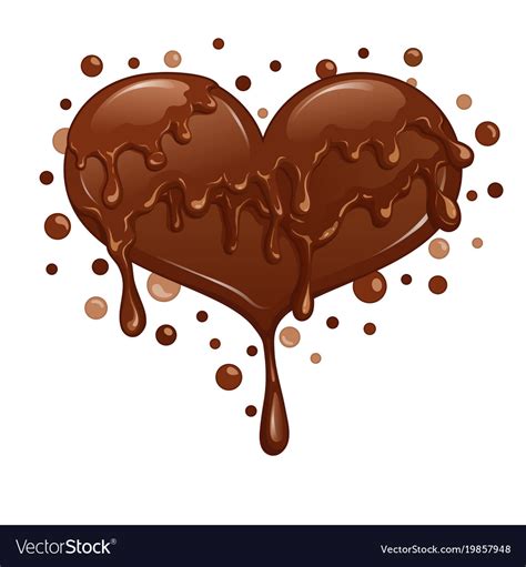 Liquid Chocolate Heart Royalty Free Vector Image