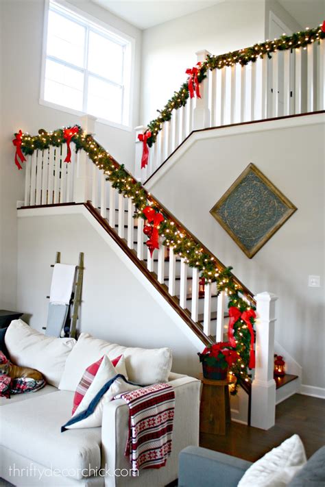 Our Christmas Staircase Thrifty Decor Chick Thrifty Diy Decor And