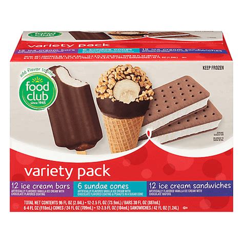 Food Club Ice Cream Variety Pack Sandwiches And Bars Pierre Part