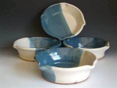 Hand Thrown Stoneware Pottery Bowls Set Of 4 Bs 51 Etsy Stoneware