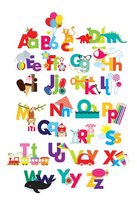 Alphabet Clipart Illustrated Alphabet Teaching Clip Art For