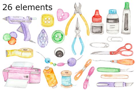 Art Supplies Clipart Painting Clipart Sewing Clipart Crafting Clipart Craft Supplies Clipart