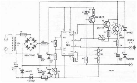 A variable bench power supply is the most important tool for any diy maker cause while testing circuit it needs different values of voltage and current. LM723 0-30 volts adjustable power supply circuit diagram ...