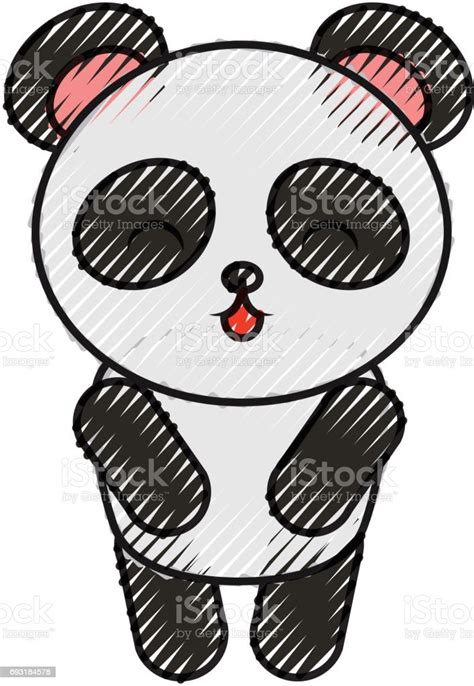 Cute Scribble Panda Bear Stock Illustration Download Image Now