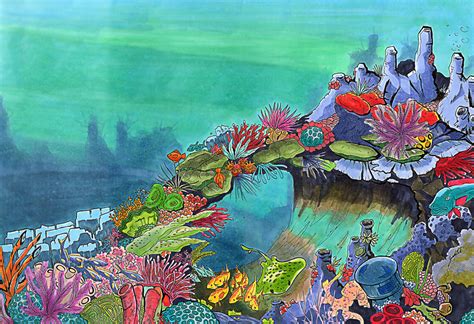 Reefs are formed of colonies of coral polyps held together by calcium carbonate. Deep Sea Coral Reef by dodobirdz2 on DeviantArt