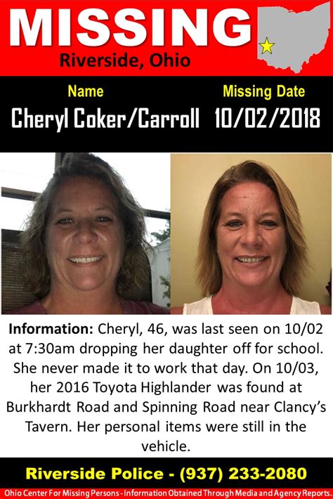 Missing Woman Cheryl Cokers Remains Found In Ohio