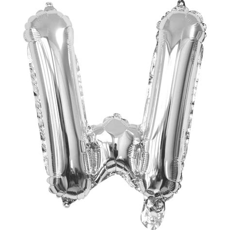 Silver Letter W Balloon 35cm Letter Balloons Who Wants 2 Party