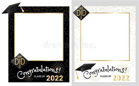 Congratulations Graduates Class Of 2022 Photo Booth Props Set Vector