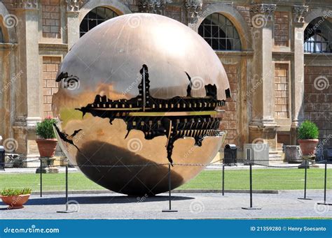 Bronze Ball In Vatican Museum Editorial Image Image 21359280