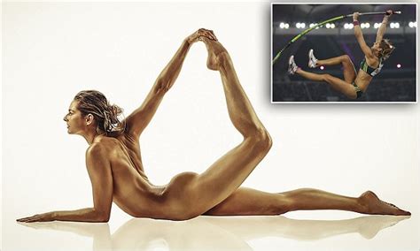 Champion Pole Vaulter Amanda Bisk Strips Naked And Is Painted In Glittery Gold Daily Mail Online