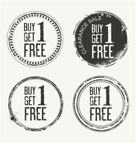 Grunge Gummi Label Mit Text Buy One Get One Free Premium Vektor