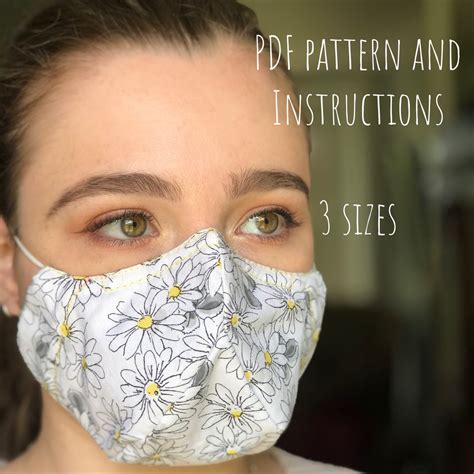 Face Mask Sewing Pattern Instructions Tutorial Pdf Download Etsy