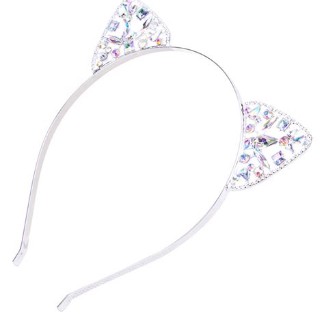 Kitty Ears Silver Rhinestone Sugarsweetme