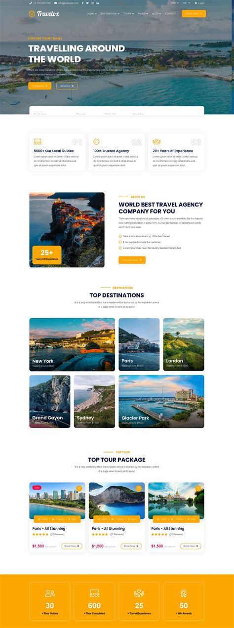 Pleasing Travel Website Templates Entheosweb