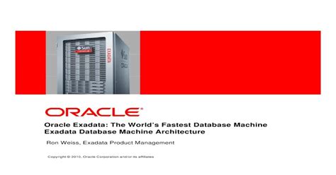 Pdf Exadata Weiss1 Oracle Exadata Database Machine Architecture