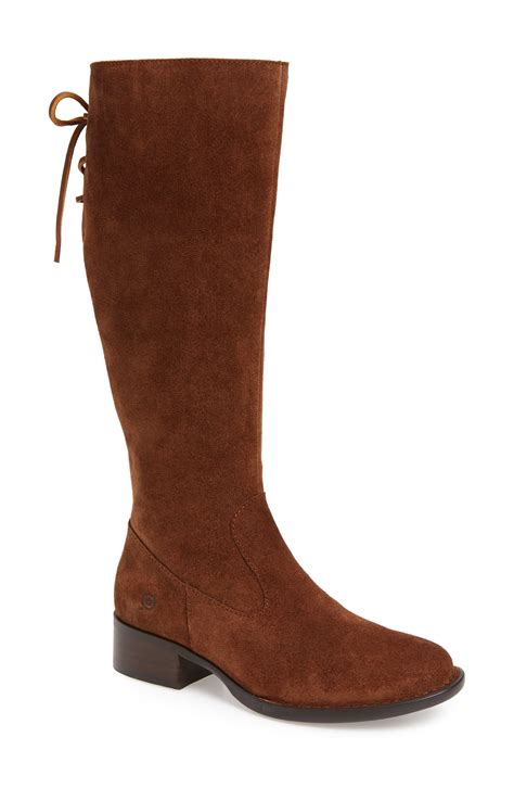 Born Børn Cotto Tall Boot In Brown Suede Brown Lyst