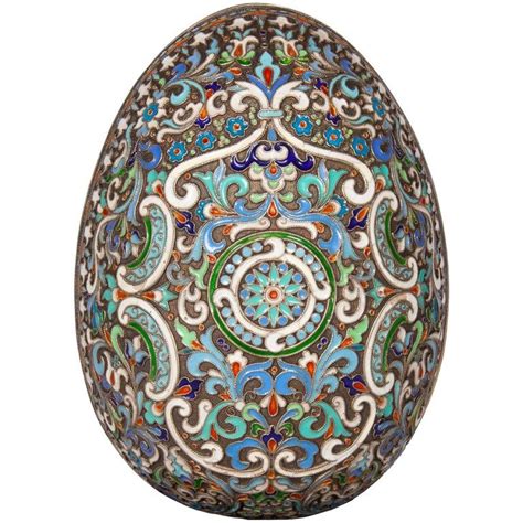 Russian Faberge Style Cloisonne Enamel Egg From A Unique Collection