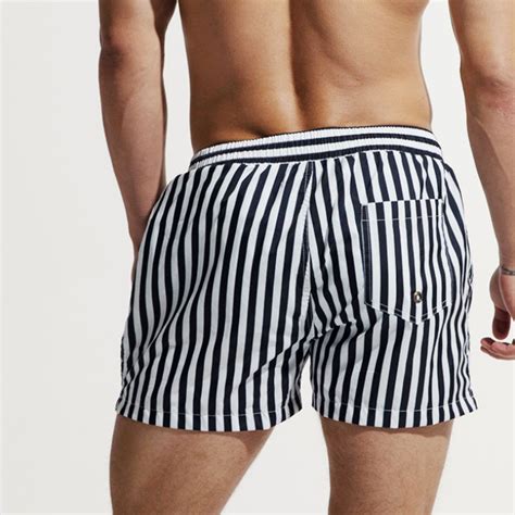 Mens Striped Swimming Shorts