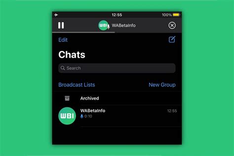 امکان خروج از چت هنگام گوش دادن به پیام یا فایل صوتی در نسخه جدید Ios واتساپ