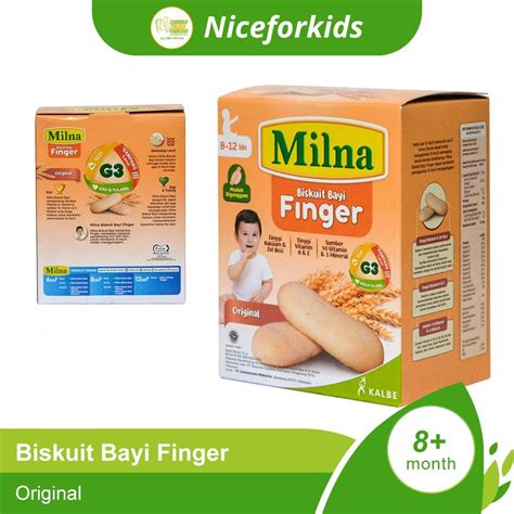 Jual Milna Biskuit Bayi Finger 52gr Camilan Biskuit Bayi 8 Shopee